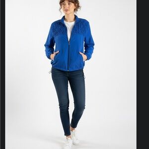 Athletech Blue Textured Trim Zip-Up Track Jacket XL